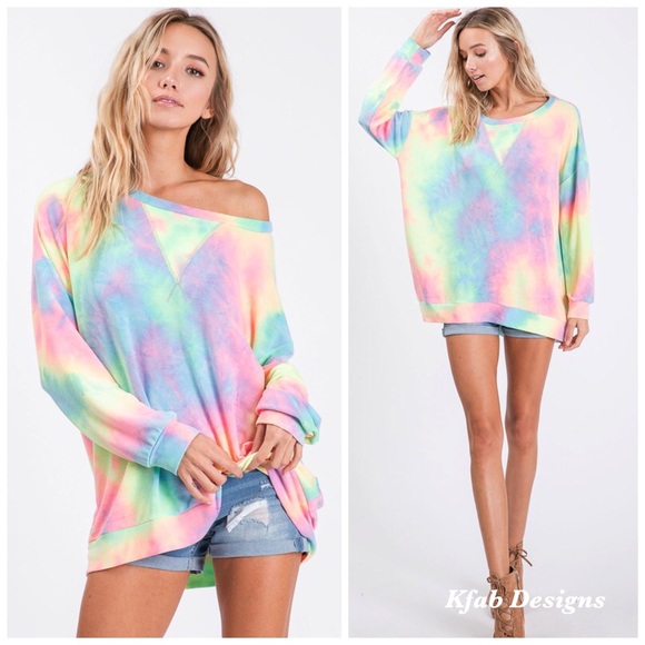 💗LAST Tie Dye French Terry Front Stitch Pullover! - Picture 2 of 10